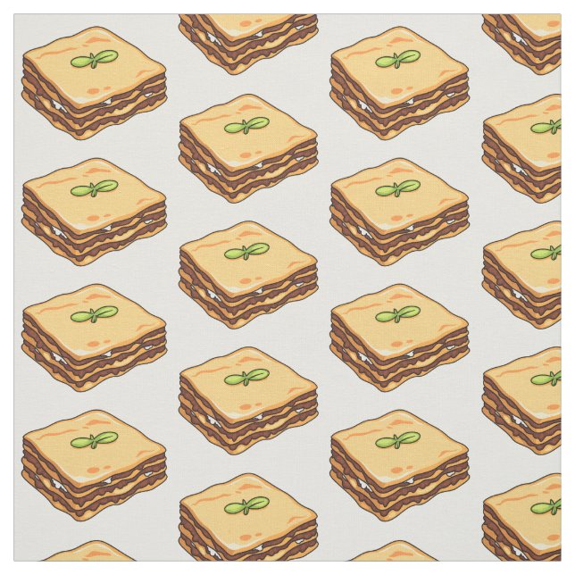 Lasagna cartoon illustration fabric (Swatch)