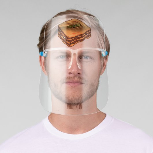 Lasagna cartoon illustration face shield (Insitu)