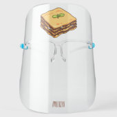 Lasagna cartoon illustration face shield (Front)
