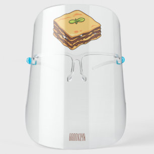 Lasagna cartoon illustration face shield