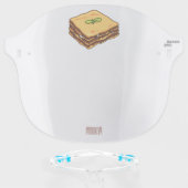 Lasagna cartoon illustration face shield (Front w/Glasses)