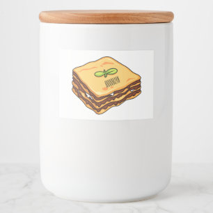 Lasagna cartoon illustration food label
