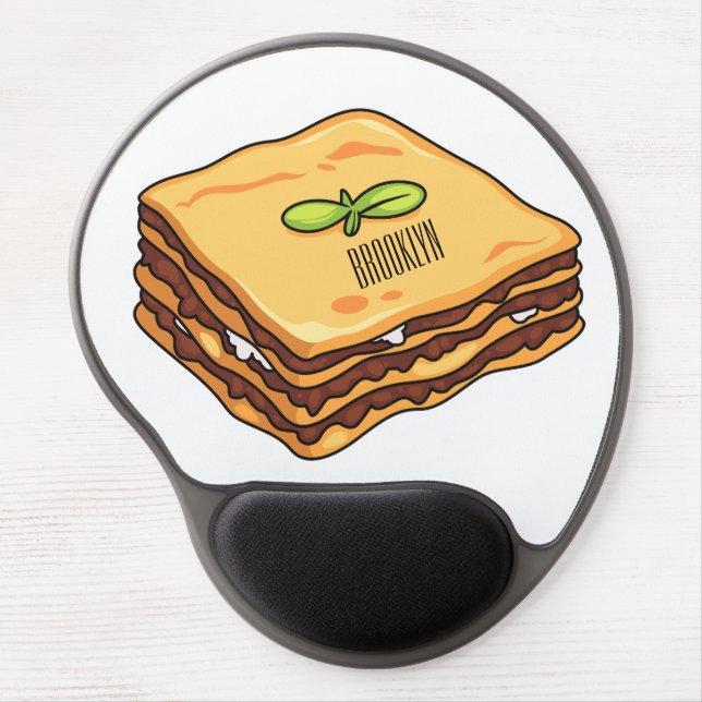 Lasagna cartoon illustration  gel mouse pad (Front)