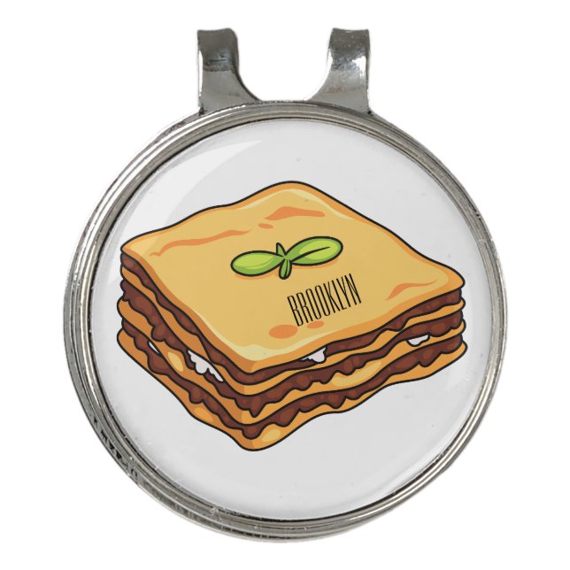 Lasagna cartoon illustration  golf hat clip (Front)
