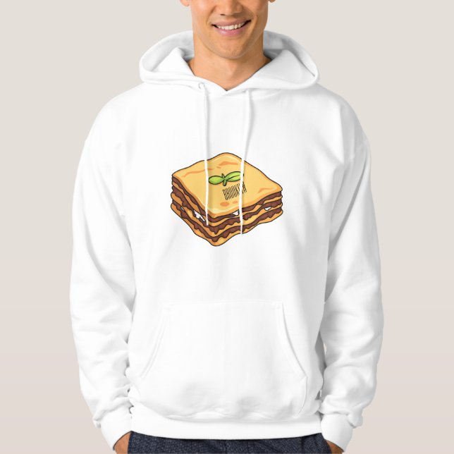Lasagna cartoon illustration  hoodie (Front)