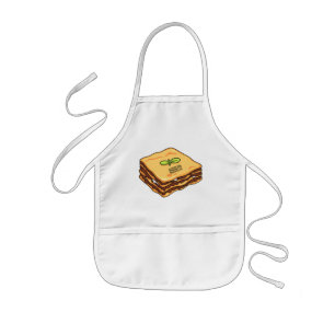 Lasagna cartoon illustration kids' apron