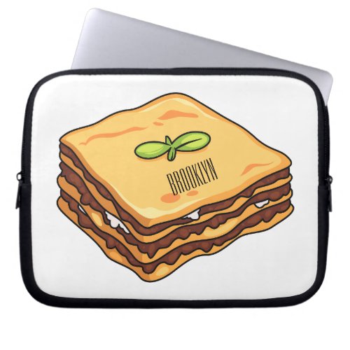 Lasagna cartoon illustration  laptop sleeve