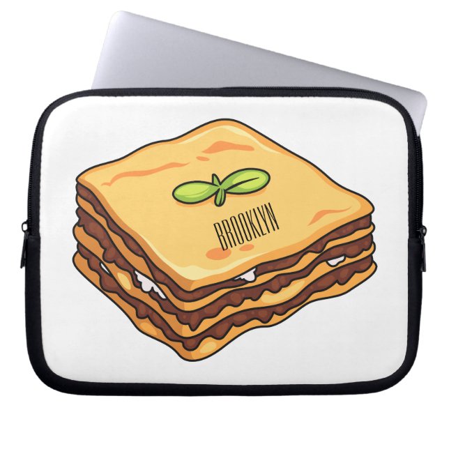 Lasagna cartoon illustration  laptop sleeve (Front)