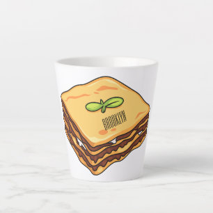 Lasagna cartoon illustration latte mug