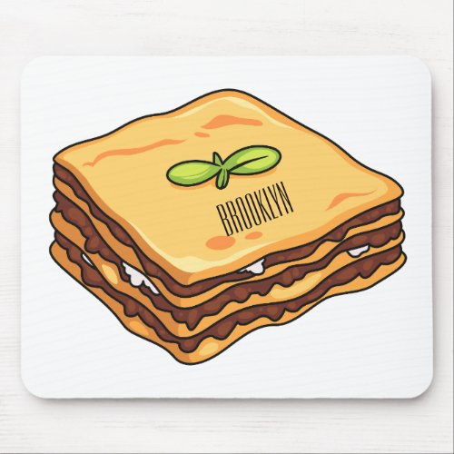 Lasagna cartoon illustration mouse pad