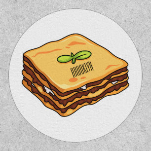Lasagna cartoon illustration  patch