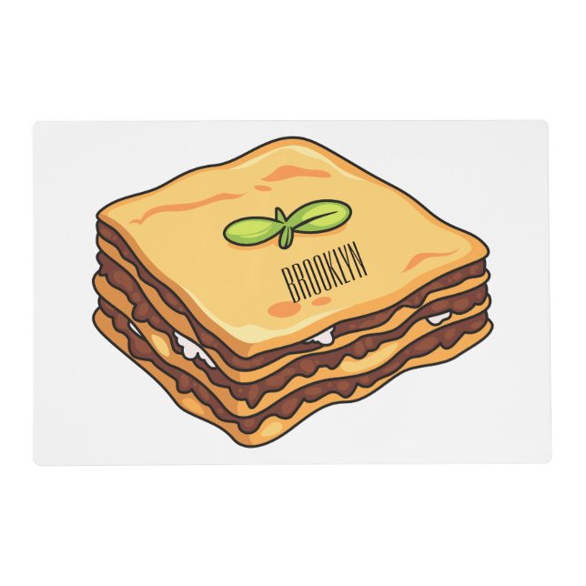 Lasagna cartoon illustration placemat (Front)