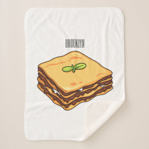 Lasagna cartoon illustration sherpa blanket