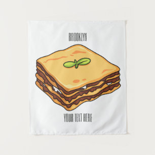 Lasagna cartoon illustration tapestry