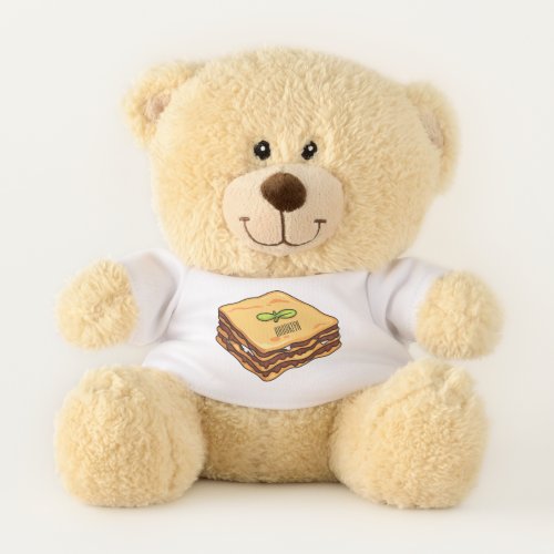 Lasagna cartoon illustration teddy bear