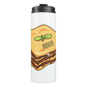 Lasagna cartoon illustration thermal tumbler