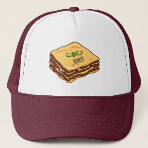 Lasagna cartoon illustration trucker hat
