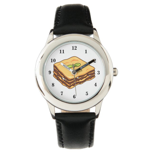 Lasagna cartoon illustration  watch (Front)