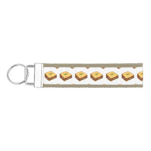 Lasagna cartoon illustration wrist keychain