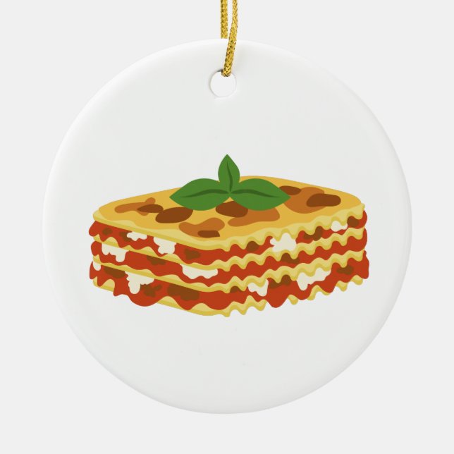 Lasagna Ceramic Ornament (Front)