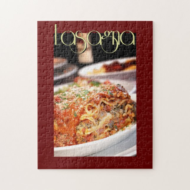 Lasagna Dinner at Italian Restaurant Jigsaw Puzzle (Vertical)