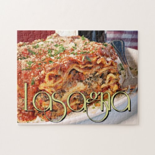 Lasagna Dinner at Italian Restaurant Jigsaw Puzzle