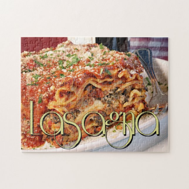 Lasagna Dinner at Italian Restaurant Jigsaw Puzzle (Horizontal)