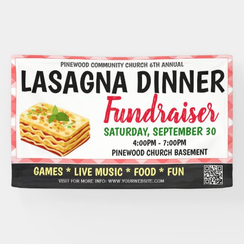 Lasagna Dinner Fundraiser Banner