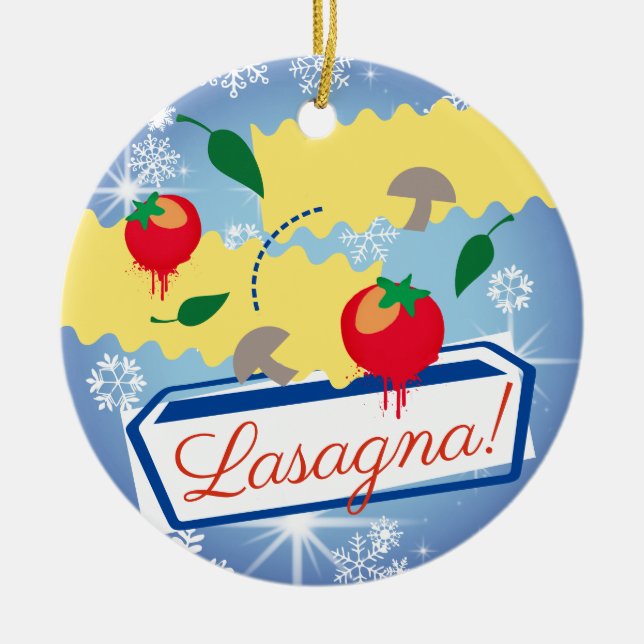 Lasagna Italian food Christmas tree ornament (Front)