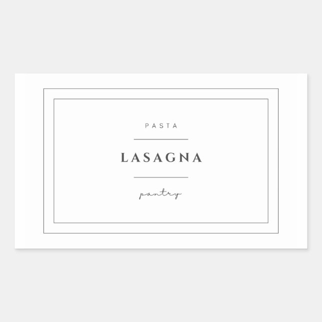 Lasagna Pasta Food Label Stickers (Front)