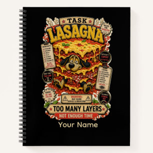Lasagna Personalized Funny Food Lover T-Shirt Tri- Notebook