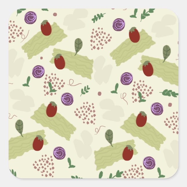 Lasagna Soup Pizza Restaurant Cheese Spaghetti  Square Sticker (Front)