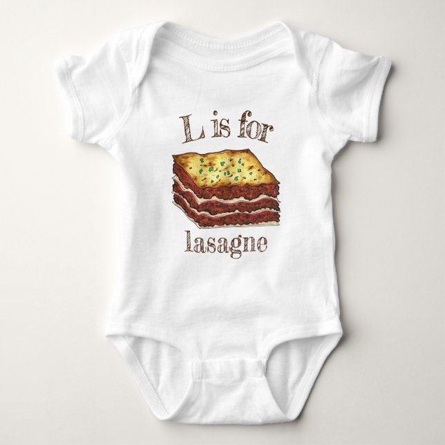 Lasagne Lasagna Italian American Cooking Food Baby Bodysuit (Front)