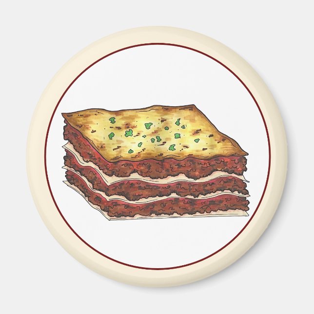 Lasagne Lasagna Italian American Cooking Food Magnet (Front)
