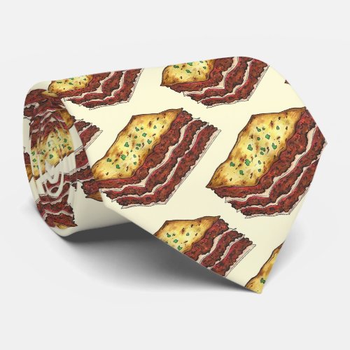 Lasagne Lasagna Italian American Cooking Food Neck Tie