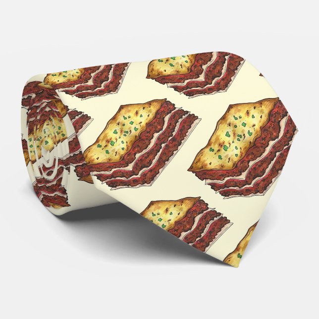 Lasagne Lasagna Italian American Cooking Food Neck Tie (Rolled)