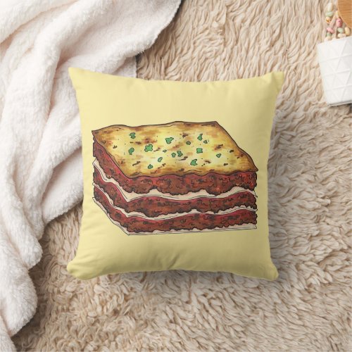 Lasagne Lasagna Italian American Cooking Food Throw Pillow