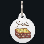 Lasagne Lasagna Pasta Italy Italian American Food Pet ID Tag<br><div class="desc">Tag features an original marker illustration of delicious Italian lasagna with meat,  marinara sauce,  and mozzarella cheese. Ideal for your favorite foodie or fan of Italian cuisine.</div>