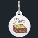 Lasagne Lasagna Pasta Italy Italian American Food Pet ID Tag<br><div class="desc">Tag features an original marker illustration of delicious Italian lasagna with meat,  marinara sauce,  and mozzarella cheese. Ideal for your favorite foodie or fan of Italian cuisine.</div>