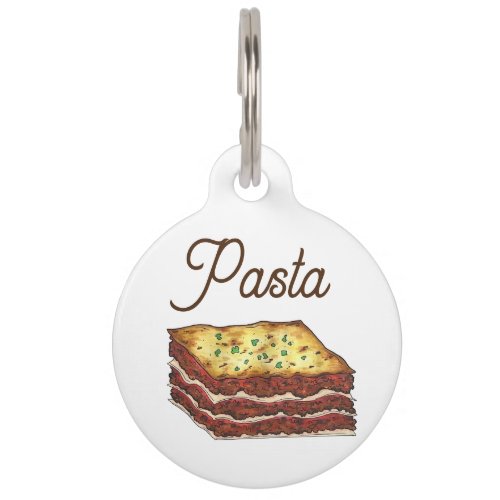 Lasagne Lasagna Pasta Italy Italian American Food Pet ID Tag