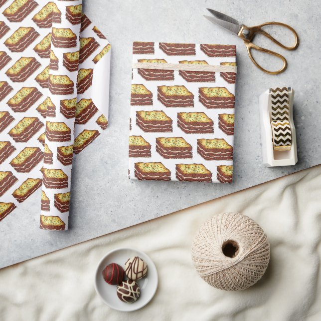 Lasagne Lasagna Restaurant Food Italian Cooking Wrapping Paper (Crafts)