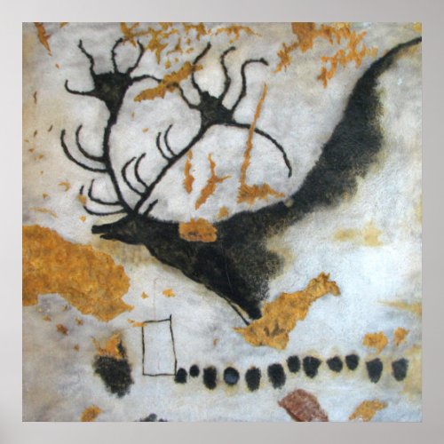 Lascaus Megaloceros Cave Painting Poster