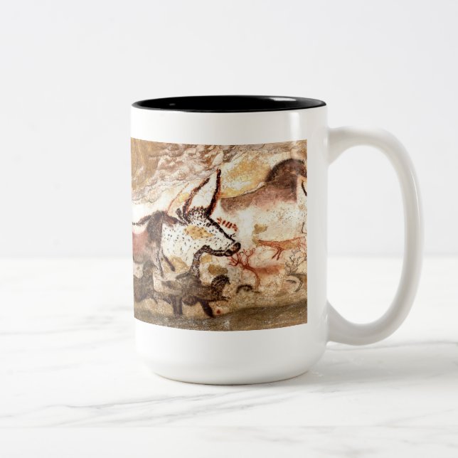 Lascaux Cave Painting: Bulls (version II) Two-Tone Coffee Mug (Right)