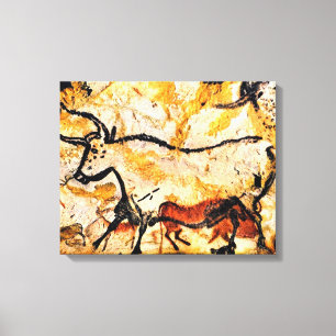 Lascaux Cave Painting of Cow on canvas Print
