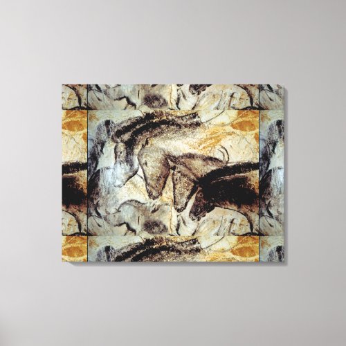 Lascaux Cave Painting of Horses on Canvas
