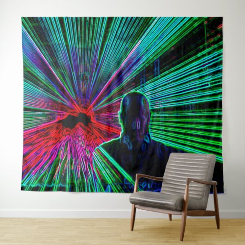 Laser backlit DJ Set  Gig Tapestry