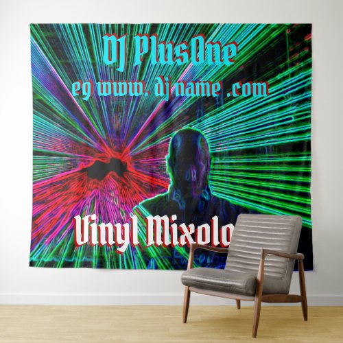 Laser backlit DJ Set  Gig Tapestry