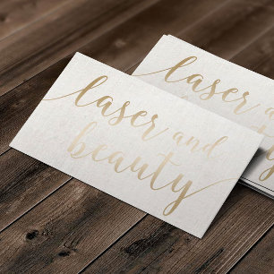Laser & Beauty Esthetician Elegant Gold Script Business Card