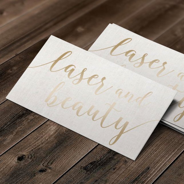 Laser & Beauty Esthetician Elegant Gold Script Business Card (Creator Uploaded)