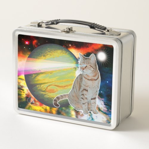 Laser-Cat Mossbody Metal Lunchbox